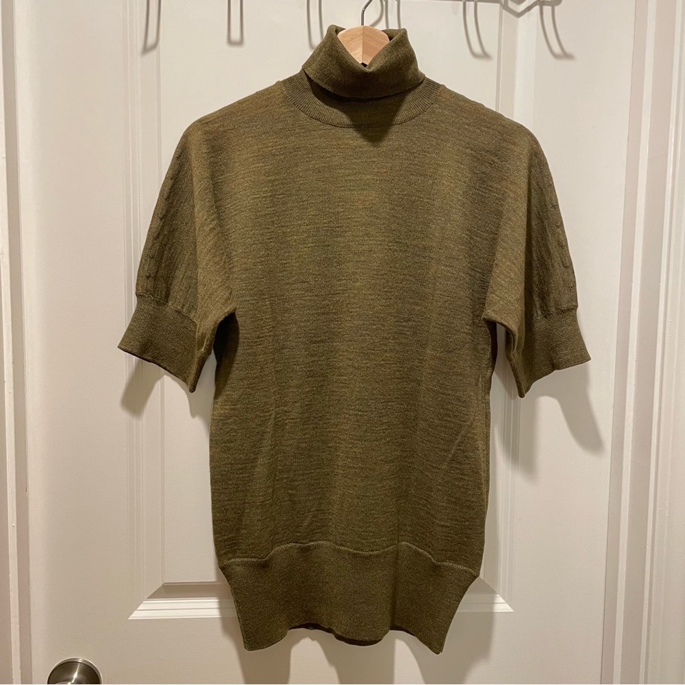 Piazza Sempione 3/4 Sleeve Turtleneck Knit Wool Lightweight - Medium